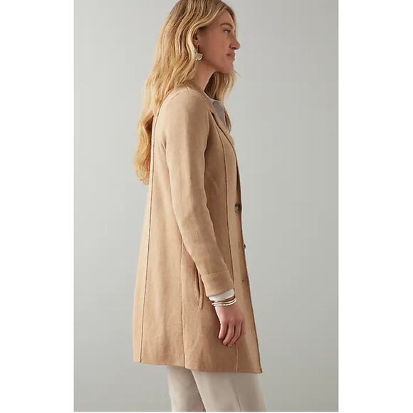 NWT J. Jill Women Caramel Hth Double-Knit Button Front Blazer Jacket Tan Size XS - Picture 2 of 11
